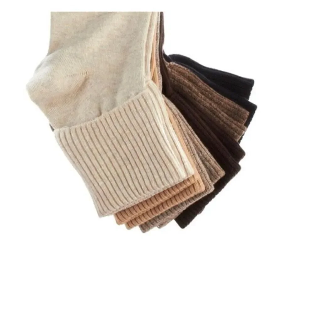 GOLD TOE Women Multi-Brown 6 Pair Turn Cuff Casual Socks Size 6-9 - 4 Packs of 6